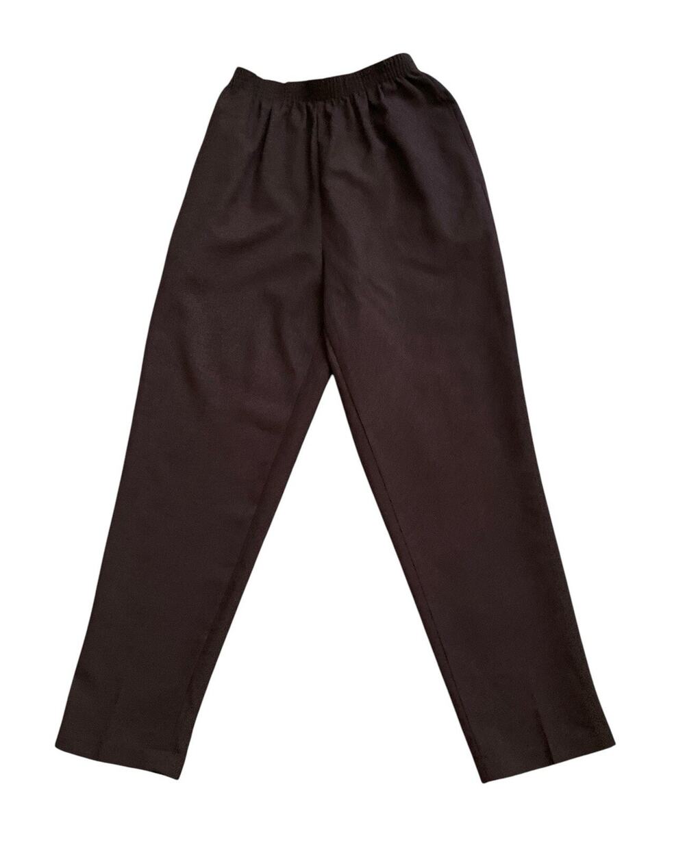 Bon Worth Pull On Pants Womens Petite Size PXS Brown Straight Leg Elastic Waist